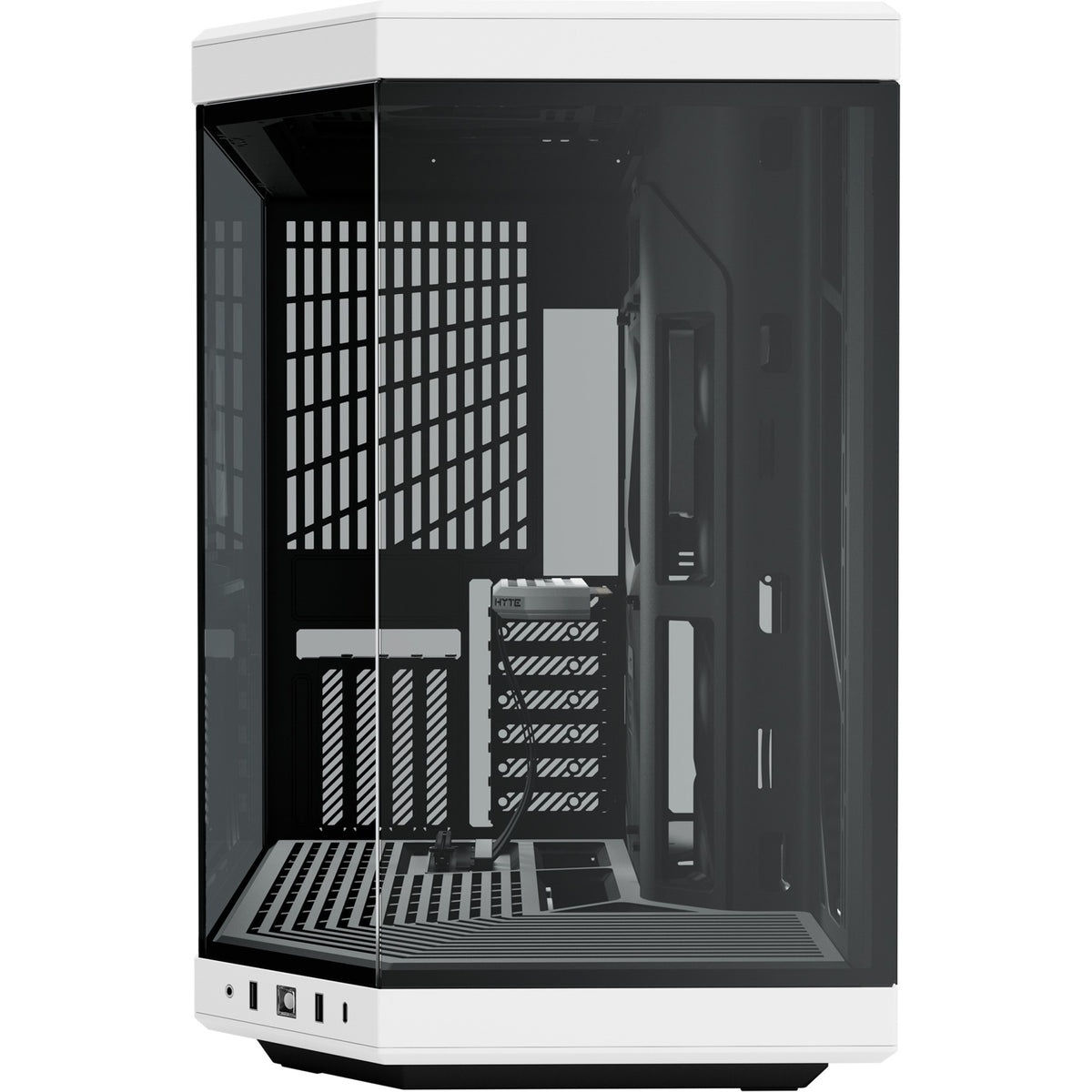 Hyte y70 Midi-Tower-Gehäuse (schwarz und weiß | 2x USB-A | 1x USB-C | gehärtetes Glas)