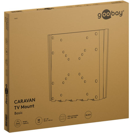 Goobay TV-Wandhalterung Caravan fest (m), 23 bis 42 Zoll Wandmontage (schwarz)