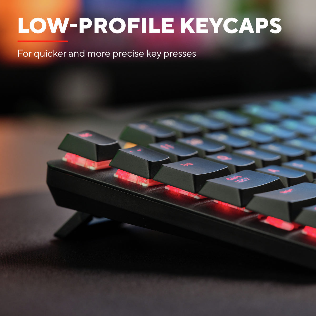 Mechanische Gaming-Tastatur Trust GXT 866 Torix (Schwarz, US-Layout (QWERTY), Huano Red, 100 %, RGB)