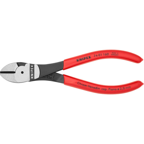 Knipex 74 01 160 Kraft-Seitenschneider aus poliertem Kunststoff 160 mm