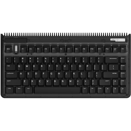 Iqunix OG80 Dark Side kabellose mechanische Tastatur (schwarz, US-Layout (QWERTZ), Gateron-Rot, 80 % (TKL), RGB-LEDs, Hot-Swap-fähig, PBT, 2,4 GHz | Bluetooth 5.1 | USB-C)