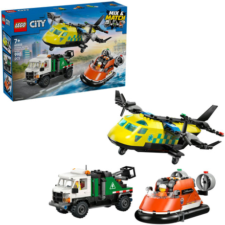 Lego City tolle Fahrzeuge 60505 Flugzeug, Servicefahrzeug und Hovercraft-Remix