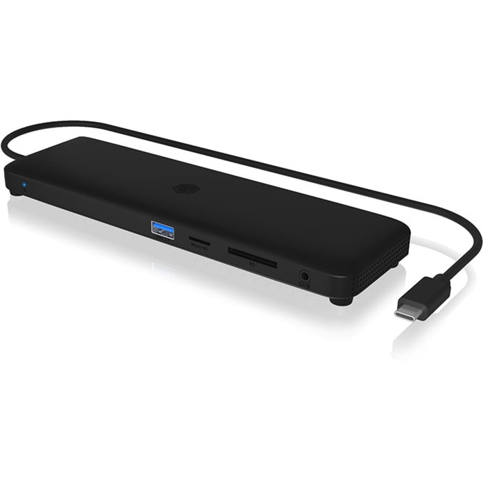 Icy Box ib-dk2116-c 11-in-1 mobile Dockingstation mit dreifachem Videoausgang (schwarz, HDMI, Displayport, LAN, USB Typ-C)