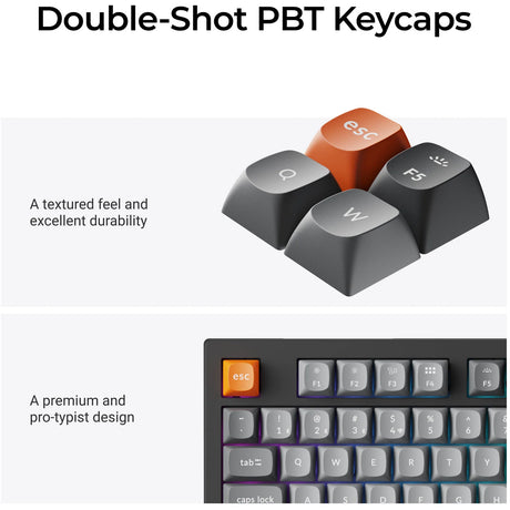 Keychron k10 max-h12 rgb mechanisch toetsenbord (zwart, us lay-out (qwerty), apex red, 100%, rgb leds, osa double-shot pbt, hot swap, usb-c | 2.4 ghz | bluetooth 5.1)