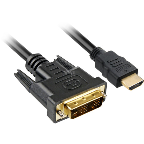 Sharkoon HDMI > DVI-D (18+1) Adapter (schwarz, 1 Meter)