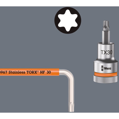 Wera Innensechskantschlüsselsatz Torx 3967 9 TX SXL Multicolour HF Edelstahl 1 (9-teilig, Torx T8 bis T40)