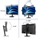 Philips 27b2n3500jh 00 27 monitor (zwart, 1x displayport, 2x hdmi, 1x usb-c, 4x usb-a, 120 hz, webcam)