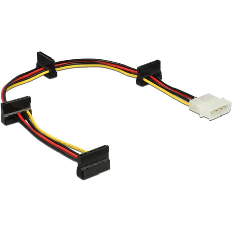Delock Kabel Netzteil Molex 4-Pin Stecker > 4x SATA 15-Pin Adapter (schwarz rot, 0,4 Meter)