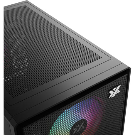 Xyz PC Gear Atom Midi-Tower-Gehäuse (schwarz | 2x USB-A | 1x USB-C | gehärtetes Glas)