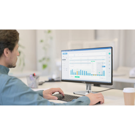 Philips 24b2g5301 23.8 monitor (zilver zwart, 1x displayport, 1x hdmi, 1x vga, 3x usb-c, 4x usb-a, 1x rj-45)