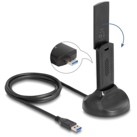 Delock Wi-Fi 6e Dual Band WLAN USB Adapter AX3000 WLAN Adapter (Schwarz)