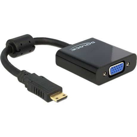 Delock Mini HDMI-C (Stecker) > VGA (Buchse) Adapter (schwarz, 0,24 Meter)