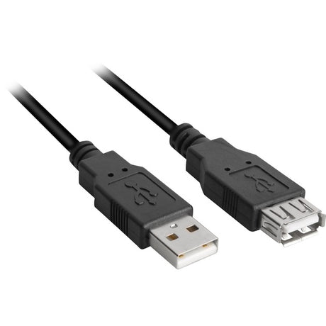 Sharkoon USB 2.0 Verlängerungskabel (schwarz, 1 Meter, doppelte Abschirmung)