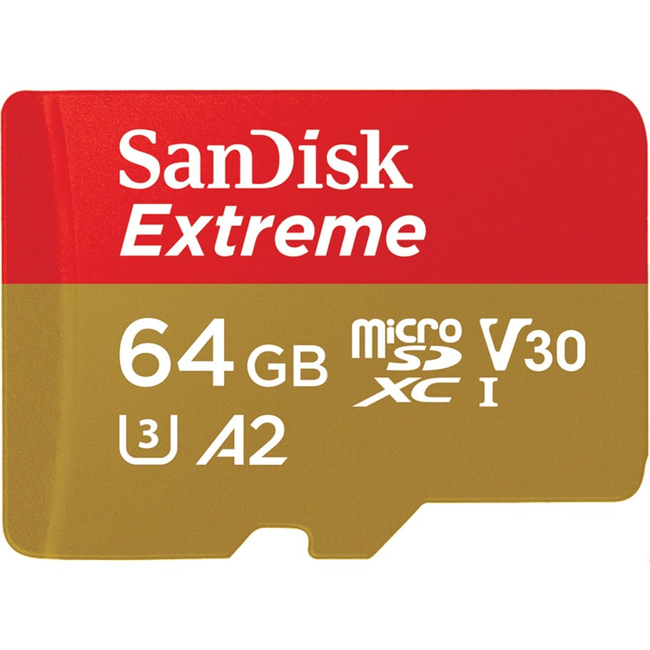 Sandisk Extreme microSDXC 64 GB Speicherkarte (uhs-i u3, Klasse 10, v30, a2, inkl. Adapter)