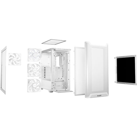 Ruhig sein! Pure Base 501 lx Midi-Tower-Gehäuse (weiß | 2x USB-A | 1x USB-C | RGB | gehärtetes Glas)