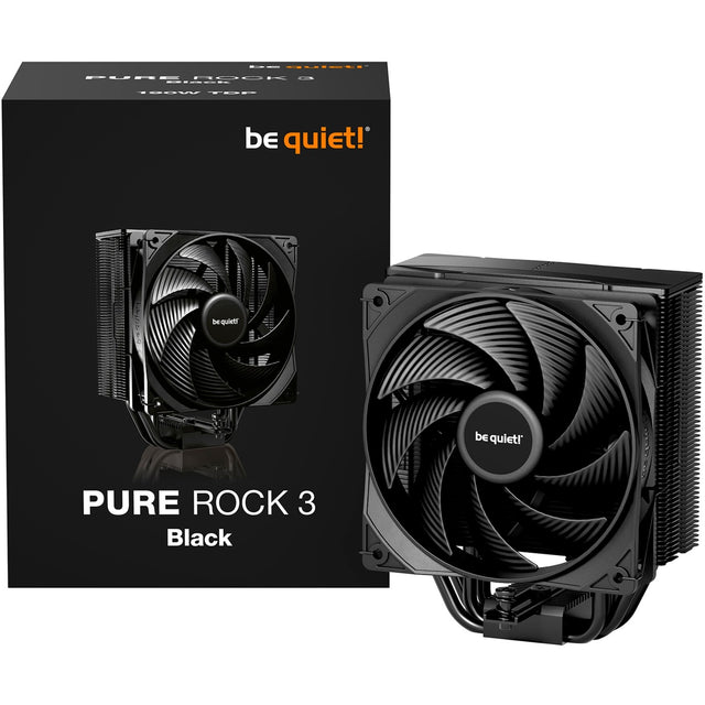 Ruhig sein! Pure Rock 3 Black CPU-Kühler (Schwarz, 4-Pin-PWM-Lüfteranschluss)
