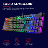 Mechanische Gaming-Tastatur Trust GXT 866 Torix (Schwarz, US-Layout (QWERTY), Huano Red, 100 %, RGB)