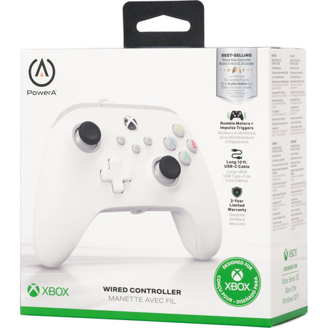 Powera xbox wired controller white (wit, xbox series x|s, xbox one, windows)