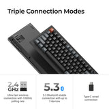 Keychron v6 ultra 8k wireless custom mechanical keyboard (zwart, us lay-out (qwerty), silk pom red, 100%, rgb, hot swap, 2.4 ghz | bluetooth 5.3 | usb-c)