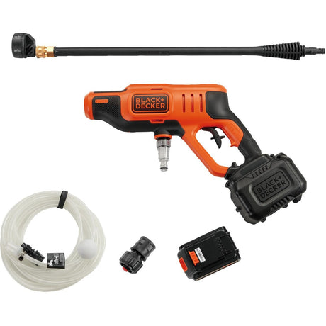 Black+Decker bcpc18d1-qw 18-V-Hochdruckreiniger (orange schwarz, 18-V-2,0-Ah-Akku und Ladegerät im Lieferumfang enthalten)