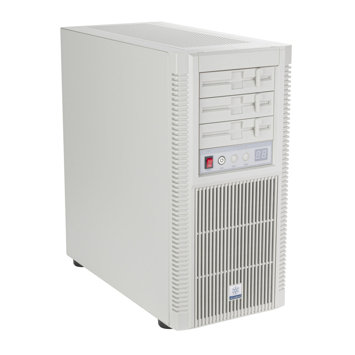 Silverstone flp02 midi tower behuizing (wit | 2x usb-a | 1x usb-c)