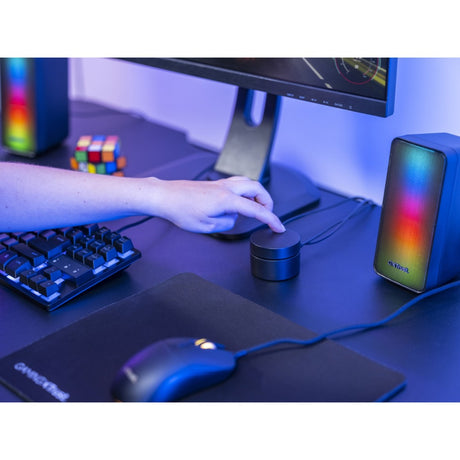 Trust GXT 611 Wezz Illuminated 2.0 RGB-Lautsprecherset PC-Lautsprecher (schwarz, RGB-LEDs)