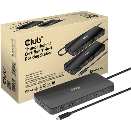 Club 3D Thunderbolt 4-zertifizierte 11-in-1-Dockingstation (Schwarz)
