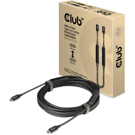 Club 3D USB-C 3.2 gen2 > USB-C aktives bidirektionales Kabel (schwarz, 5 Meter, 8k 60 Hz)