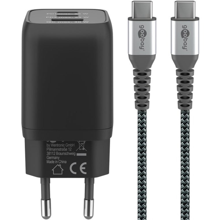 Goobay USB-C Schnellladegerät Nano (65 W) und USB-C Textilkabel