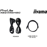 Iiyama prolite xb2496hsc-b1 24 monitor (zwart (mat), 144 hz, hdmi, usb-c, audio)
