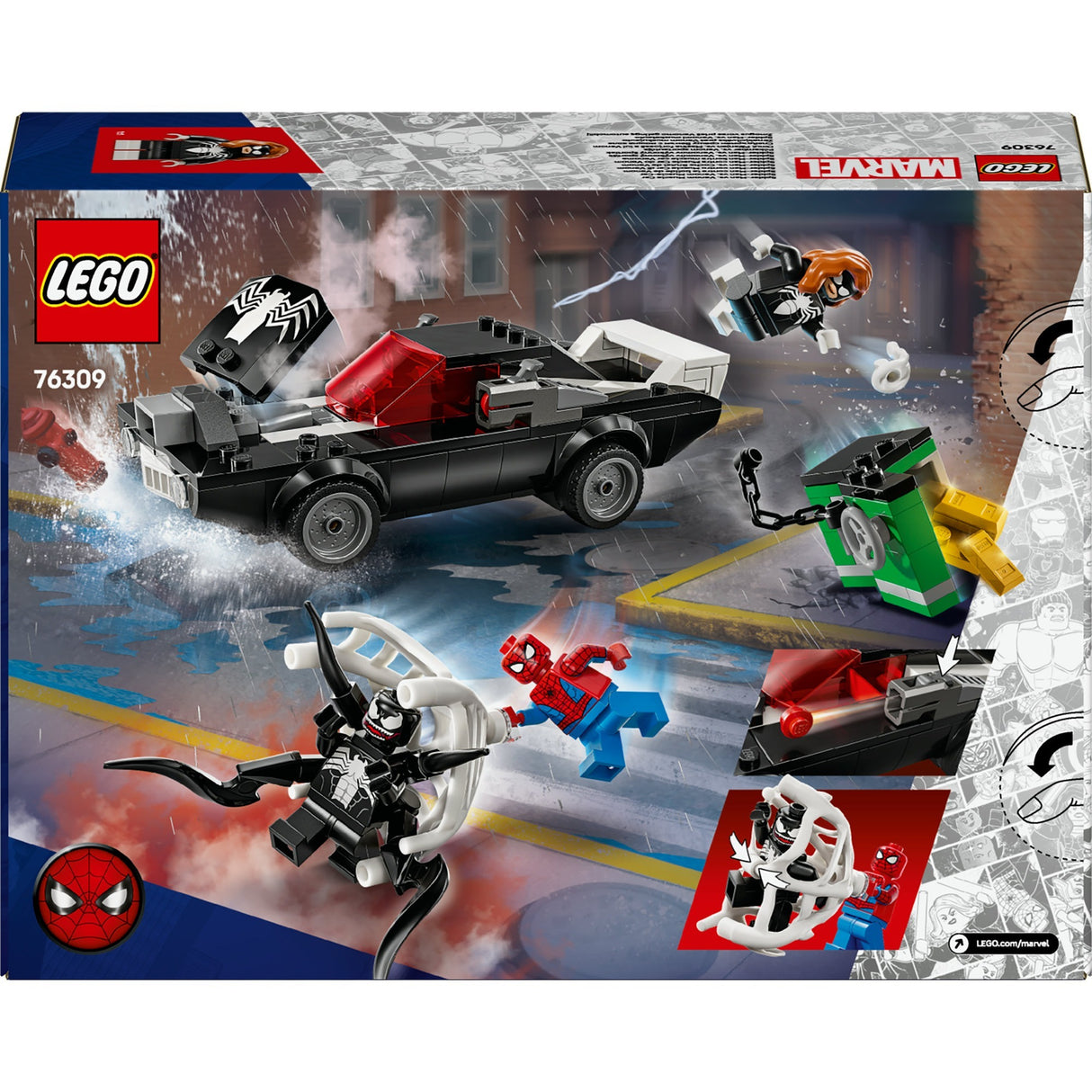 Lego Superhelden 76309 Spider-Man vs. Venoms Oldtimer