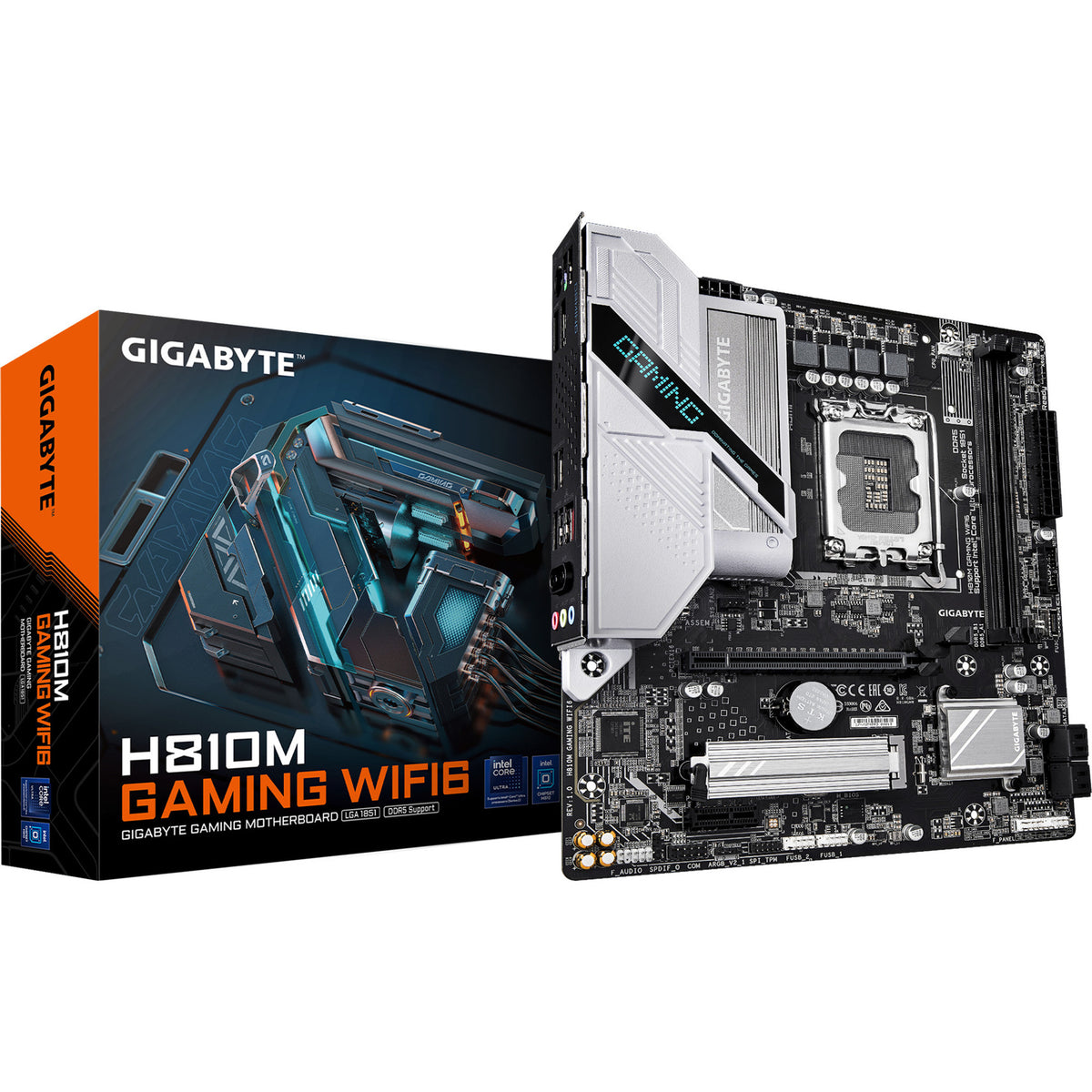 Gigabyte h810m gaming wifi6 socket 1851 moederbord (raid, gb-lan, sound, µatx)