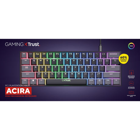 Trust Trust GXT 867 Acira 60 % mechanische Mini-Gaming-Tastatur