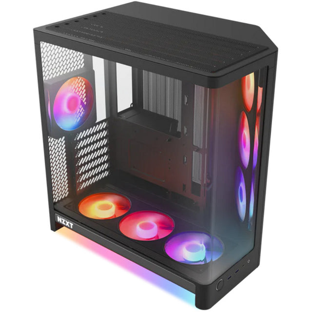 Nzxt h6 rgb+ midi tower behuizing (zwart | 2x usb-a | 1x usb-c | rgb | tempered glass)