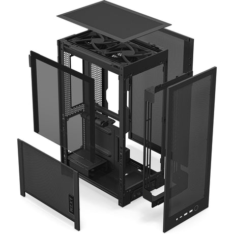 Nzxt h2 flow Mini-Tower-Gehäuse (schwarz | 2x USB-A | 1x USB-C | gehärtetes Glas)