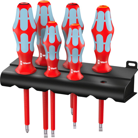 Wera 3165 i 6 Schraubendreher-Set, Edelstahl + Rack (rot blau, 6-teilig)