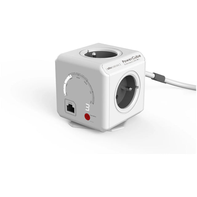 Allocacoc Powercube erweitert | WLAN | Steckdosenleiste Steckdosenleiste (weiß grau, Belgien | Frankreich)
