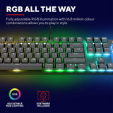 Mechanische Gaming-Tastatur Trust GXT 866 Torix (Schwarz, US-Layout (QWERTY), Huano Red, 100 %, RGB)