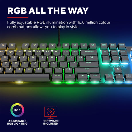 Trust GXT 866 Torix Hochwertige mechanische Gaming-Tastatur