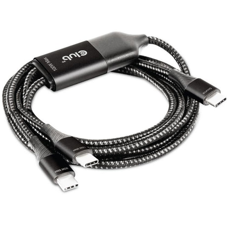 Club 3D USB Typ-C, Y-Ladekabel auf 2x USB Typ-C Splitterkabel (schwarz, 1,83 Meter, max. 100 W)