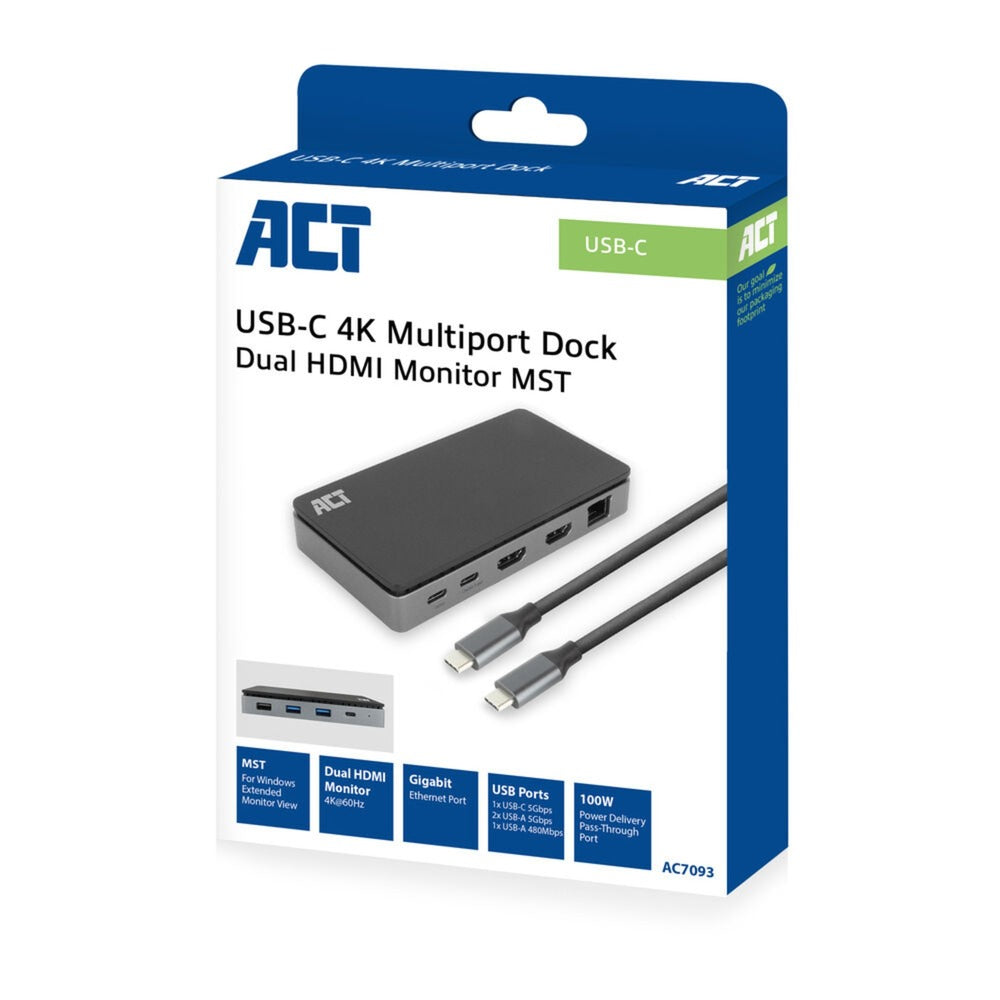 Act-Konnektivität USB-C 4K MST-Dockingstation