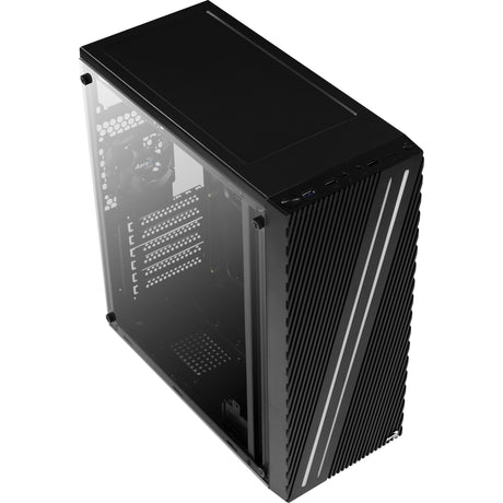 Aerocool Streak Midi-Tower-Gehäuse (schwarz | 3x USB-A | RGB | Fenster)