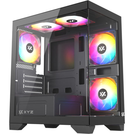 Xyz PC Gear Titanium View Lite Midi-Tower-Gehäuse (schwarz | 2x USB-A | gehärtetes Glas)