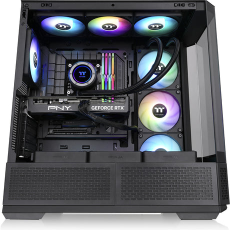 Thermaltake View 370 tg argb Midi-Tower-Gehäuse (schwarz | 2x USB-A | 1x USB-C | RGB | gehärtetes Glas)