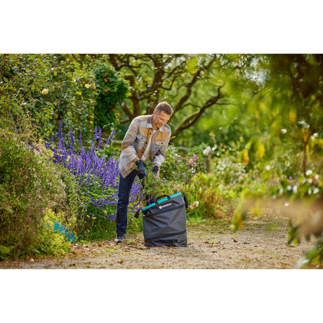 Gardena Gartenabfallsack Pop-Up rechteckig, Größe M (schwarz türkis, bis 130 Liter)