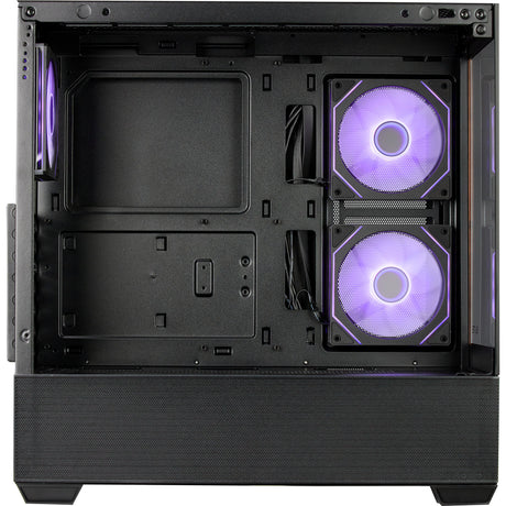 Cooler Master Elite 690 Wood Midi Tower-Gehäuse (schwarze Holzfarbe | 2x USB-A | 1x USB-C | RGB | gehärtetes Glas)