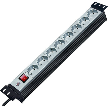 Brennerstuhl premium-line 19 Steckdose für Schaltschränke 8-fach schwarz lichtgrau 3m h05vv-f 3g1,5 19 Format