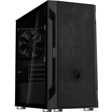 Silverstone sst-fah1mb-g Midi-Tower-Gehäuse (schwarz | 3x USB-A | gehärtetes Glas)