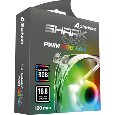 Sharkoon Shark Disc PWM RGB Gehäuselüfter (transparent, 120 x 120 x 25 mm)