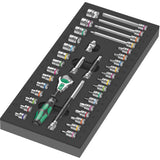 Wera Moosgummi-Einlage 8000 A Zyklop Set 1 Werkzeugset (schwarzgrau, Ratschen- und Steckschlüsselsatz, in Moosgummi-Einlage für Werkstattwagen)